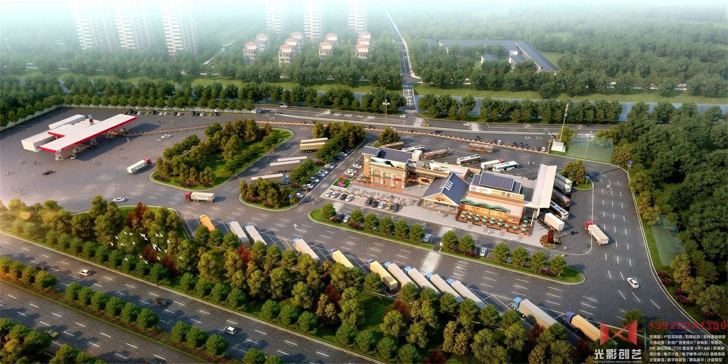 广珠西线高速公路顺德服务区效果图